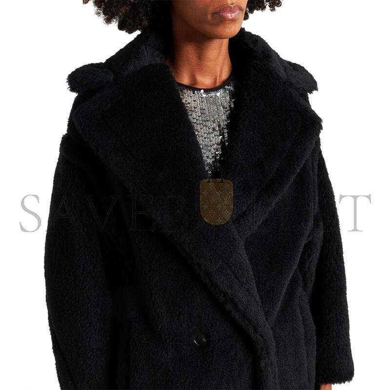 M*x M*ra teddy bear icon coat in alpaca and wool black 1016055206008